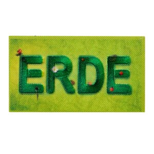 Iron on patches - Recycl Patch earth nature world environment Think Green - Application Embroided patch
