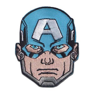 Marvel © Avengers Captain America head - Iron on patches, size - 2,73 x 2,06 inch