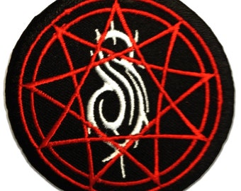 Ecusson - Slipknot étoile logo - noir - Ø7,7cm -patches brode appliques