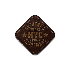 Cuir Authentic Wears NYC Ecusson thermocollant patches, Taille 3 x 3 cm image 1