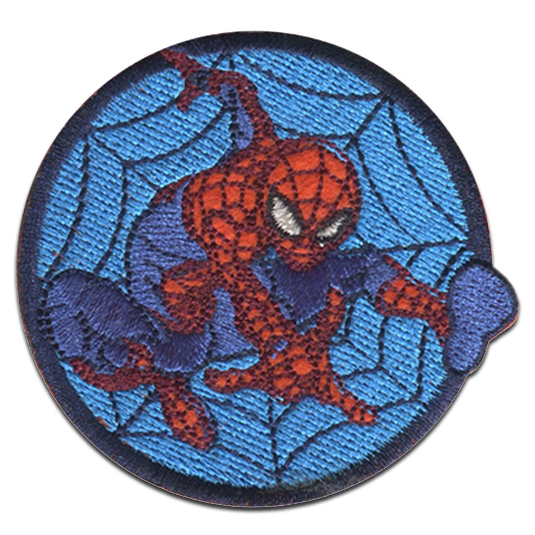 Marvel © Spiderman Comic Spider Web Button Iron on Patches, Size 2,49 X  2,37 Inch 