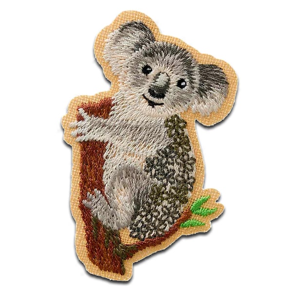 Koala animal - Iron on patches adhesive emblem, size - 6 x 4 cm