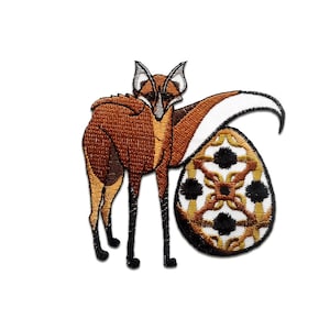 Aufnäher / Bügelbild - Lux Tier Kinder - braun - 8,6 x 8,3 cm - Patch Aufbügeln