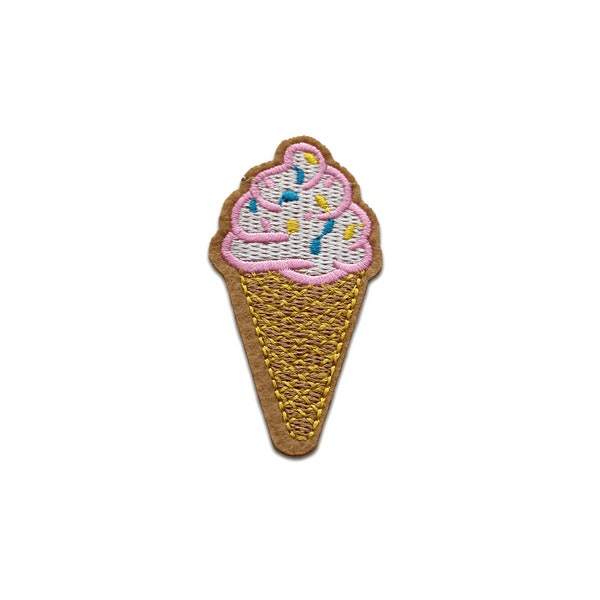 Iron on patches - ice cream summer children – brown – 7x3,2cm - Application