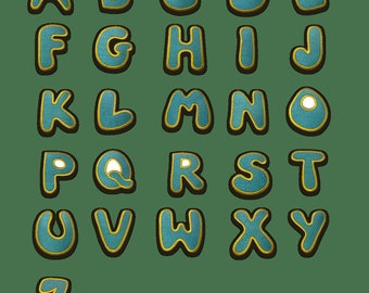 Alphabet Available - Iron On Patches Adhesive Emblem Stickers Appliques