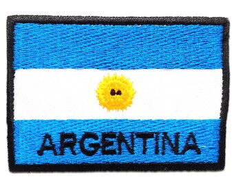 Iron on patches - Argentina flag banner - blue - 7.5x5.3cm - Application badges