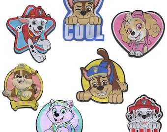 Paw Patrol © Set 7 Pieces Chase Marshall Skye - Iron on patches adhesive emblem