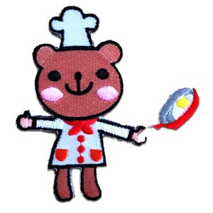Aufnäher / Bügelbild - The Cooking Bär '' I Love Cooking'' Lovely Kinder Patch