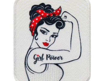 Girl Power - Iron on patches adhesive emblem, size - 2,12 x 2,4 inches
