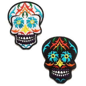 Skull Skeleton - Iron On Patches Adhesive Emblem Stickers Appliques, Size - 2.36 x 3.15 Inches