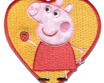 Ecusson - Peppa Pig "Coeur" - jaune - 6,5 x 6,3 cm - patches brode appliques