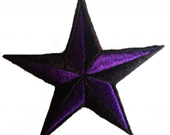 Aufnäher / Bügelbild - Stern - lila - 7,5 x 7,5 cm - Patch Aufbügler Applikationen zum aufbügeln Applikation Patches Flicken