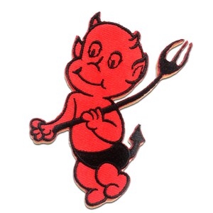 Aufnäher / Bügelbild - LITTLE DEVIL - rot - 8.5 x 9 cm - Applikationen Patches