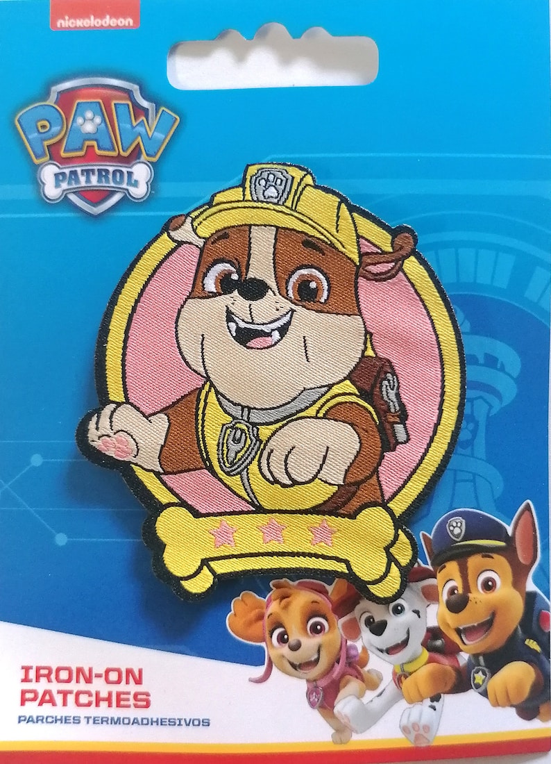 Paw Patrol © Rubble Iron on Patches Adhesive, Size 2,44