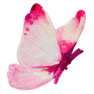 Aufnäher / Bügelbild - Schmetterling Tier – pink - 7,1x5,4cm – Patches Aufbügeln