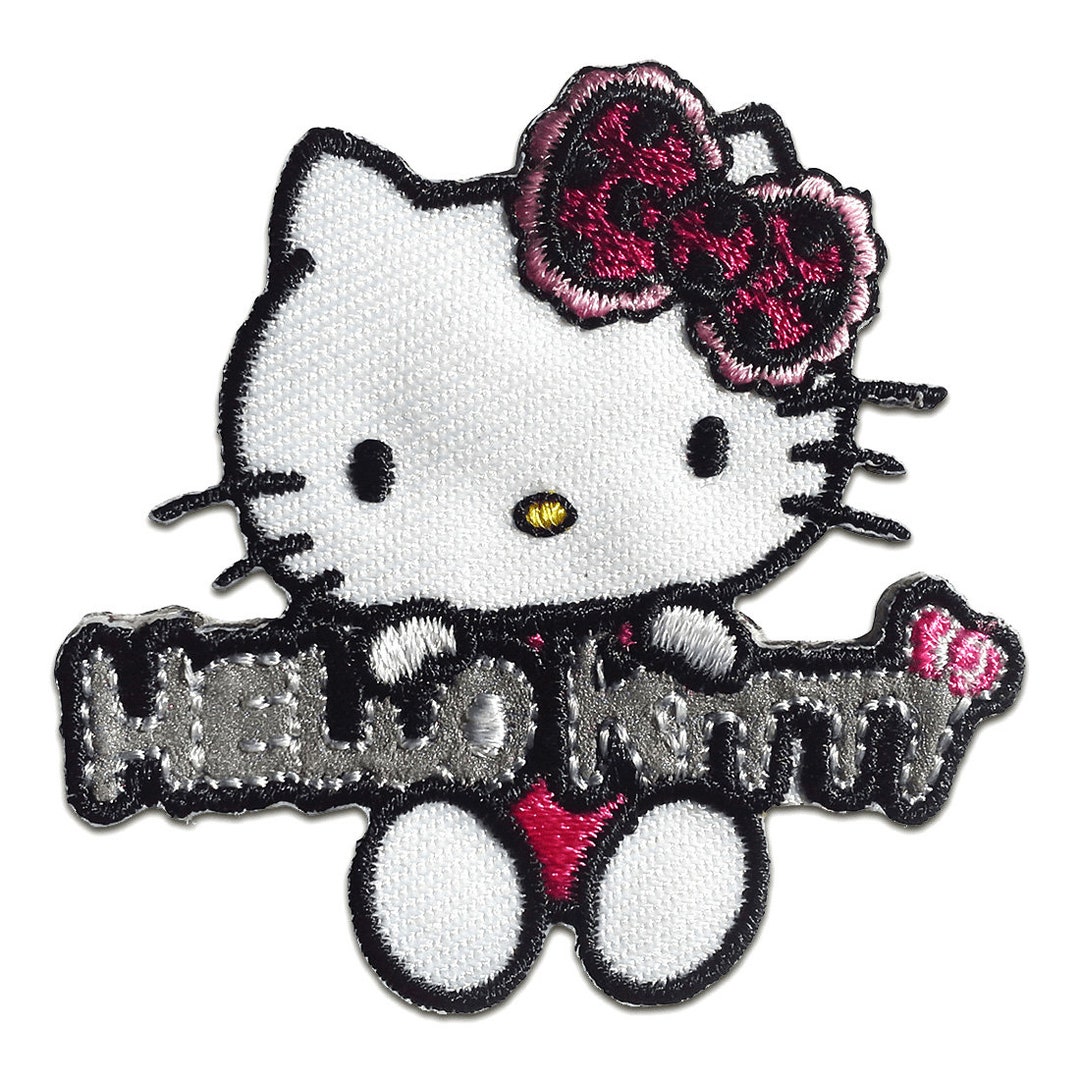 Iron on Patches Hello Kitty Comic Children Reflex Pink 5x5cm Application  Badges 