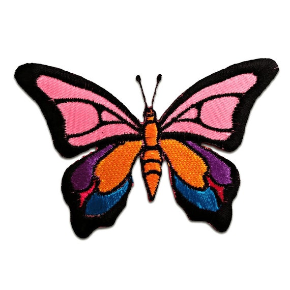 Iron on Patches Butterfly Colorful 8,9x6,5 Application Embroided Badges 