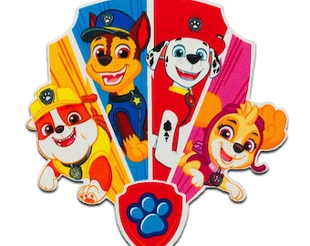 Paw Patrol Team - Iron On Patches Emblem, Size - 2.83 x 2.83 inches