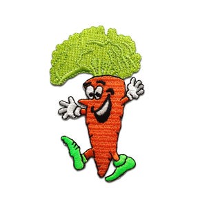 Iron on patches - carrot vegetables - orange - 8x4,9cm - Application badges