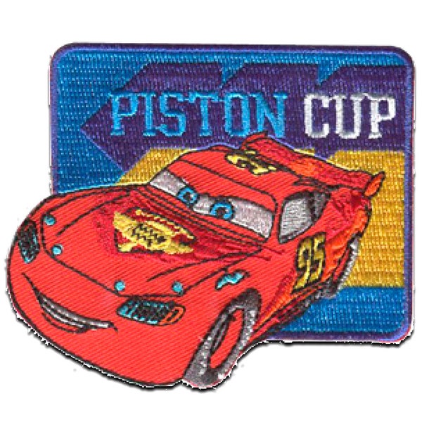 Ecusson - CARS 2 "PISTON CUP" Disney - rouge - 7 x 6 cm - patches brode appliques