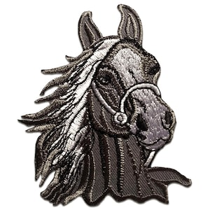 horse stallion animal - Iron on patches adhesive emblem stickers appliques, size - 2.87 x 3.54 inches