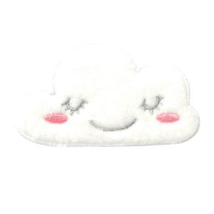 Iron on patches - cloud plush children - white - 4,5x7,8cm - Application Embroided badges