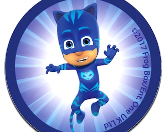 Iron on patches - PJ MASKS CATBOY Disney - blue – 6,2 x 6,2 cm - Application Embroided badges