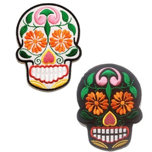 Skull Skeleton - Iron On Patches Adhesive Emblem Stickers Appliques, Size - 2.8 x 3.7 Inches