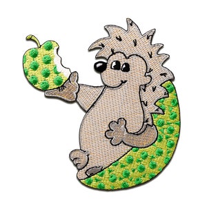 Iron on patches - Hedgehog - gray/green - 7,9x8cm - Application Embroided badges