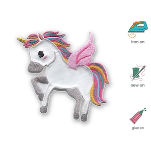 Aufnäher / Bügelbild - Einhorn Flügel Unicorns - Patches Aufbügeln