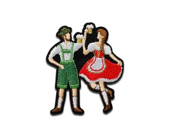 Pair in costumes - Iron On Patches Adhesive Emblem, Size - 1.81 x 1.54 inch