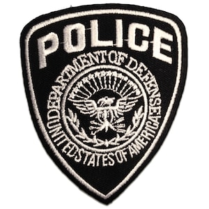 Iron on patches - police Logo - black - 7x9cm - Application Embroided badges