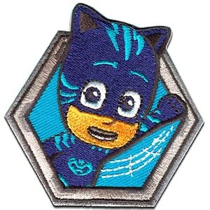 Iron on patches - PJ MASKS CATBOY 2 Disney - blue – 6,7 x 6,7 cm - Application Embroided badges