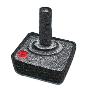 Aufnäher / Bügelbild - Joystick – schwarz – 6,0 x 5,0 cm - Patches Aufbügeln