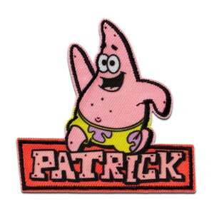 Spongebob Patrick - Aufnäher, Bügelbild, Aufbügler, Größe - 6,9 x 7,1 cm