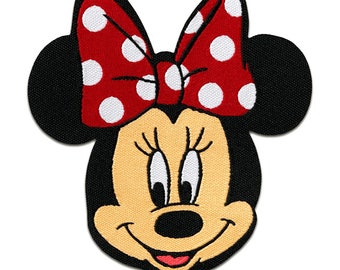 Iron on patches - Minnie Mouse Disney comic children – red – 6,5x7,5cm - Application