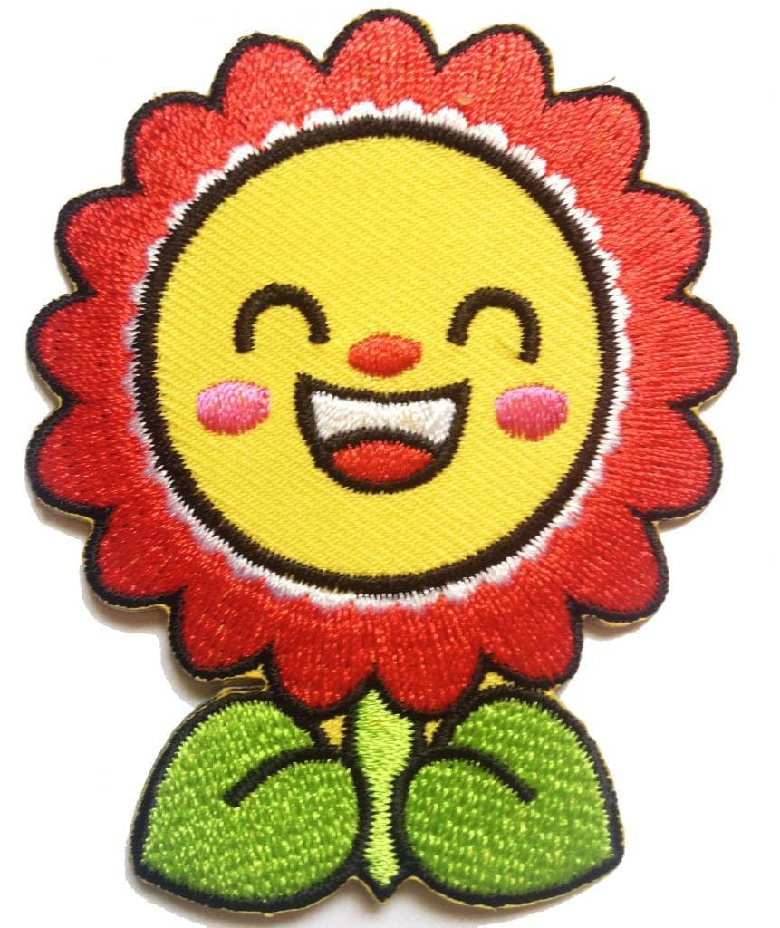 3D Bügelbild Blüte Rot/weinrot – Mit Glitzer & Perlen, Ca. 7,2 Cm, Zum Aufbügeln Auf Kleidung