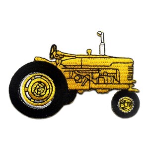 Ecusson - tracteur enfants - jaune - 6,5x9,7cm - patches brode appliques