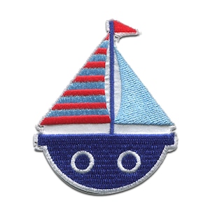 Iron on patches - ship boat Brave Coast - Application Embroided patch
