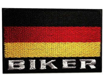 Iron on patches - german Germany Biker - black - 7,3x5cm - Application badges