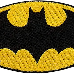Iron on patches - Batman "Logo" - yellow - 7,8 x 4,3 cm - Application Embroided badges