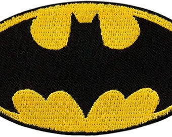 Iron on patches - Batman "Logo" - yellow - 7,8 x 4,3 cm - Application Embroided badges