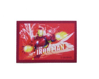 Iron on patches - Avengers I am Iron Man Comic – red – 4,9 x 7,1 cm - Application Embroided badges