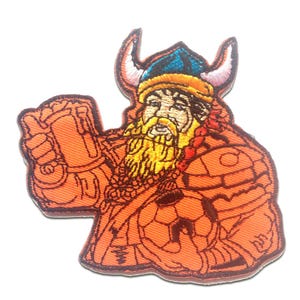 Aufnäher / Bügelbild - Odin,der Wikinger Gott - orange - 9 x 8.5 cm - Patches