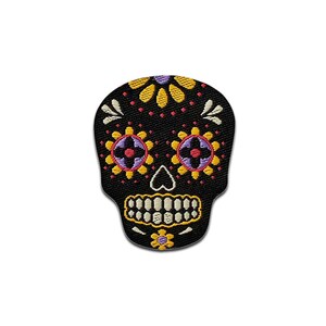 Muertos noir/jaune - Ecusson Thermocollant, Taille - 3,6 x 3 cm