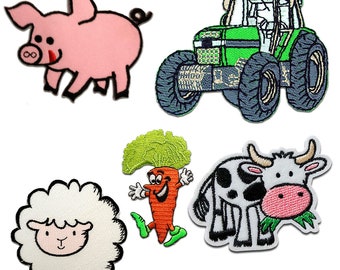 Ferme Set 5 pièces animal - Ecusson thermocollant patches appliques