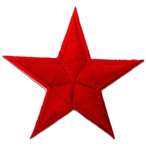 Star - Iron on patches adhesive emblem stickers appliques, size - 2.76 x 2.76 inches