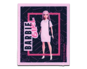Barbie © Girl with handbag - Iron On Patches Adhesive Emblem, Size - 6,5 x 5,4 cm