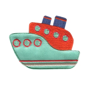Ship Boat Vehicle - Iron On Patches Adhesive, Size - 6,1 x 4,8 cm