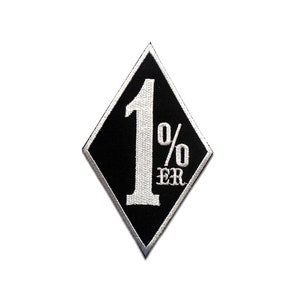 Iron on patches - onepercenter 1% er Biker - black - 8,2x5,2cm - Application badges